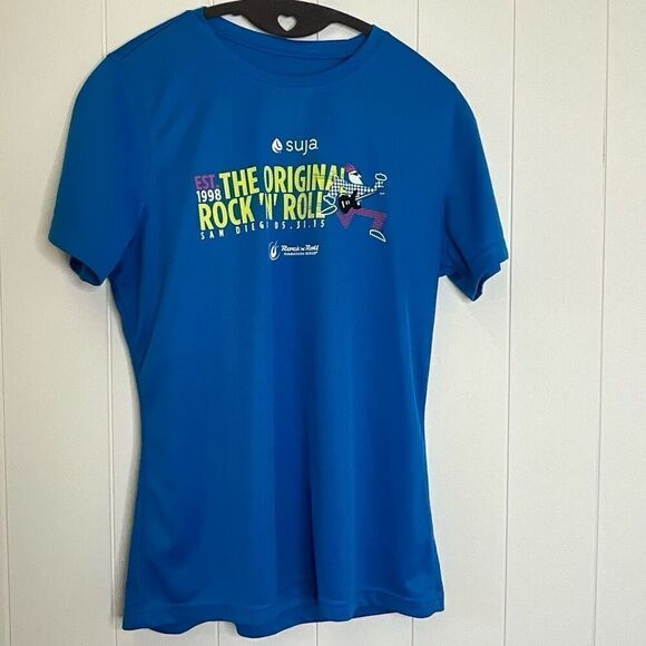 Brooks Womens Medium Rock N Roll San Diego 2015 T Shirt Blue Short Sleeve - Picture 1 of 13